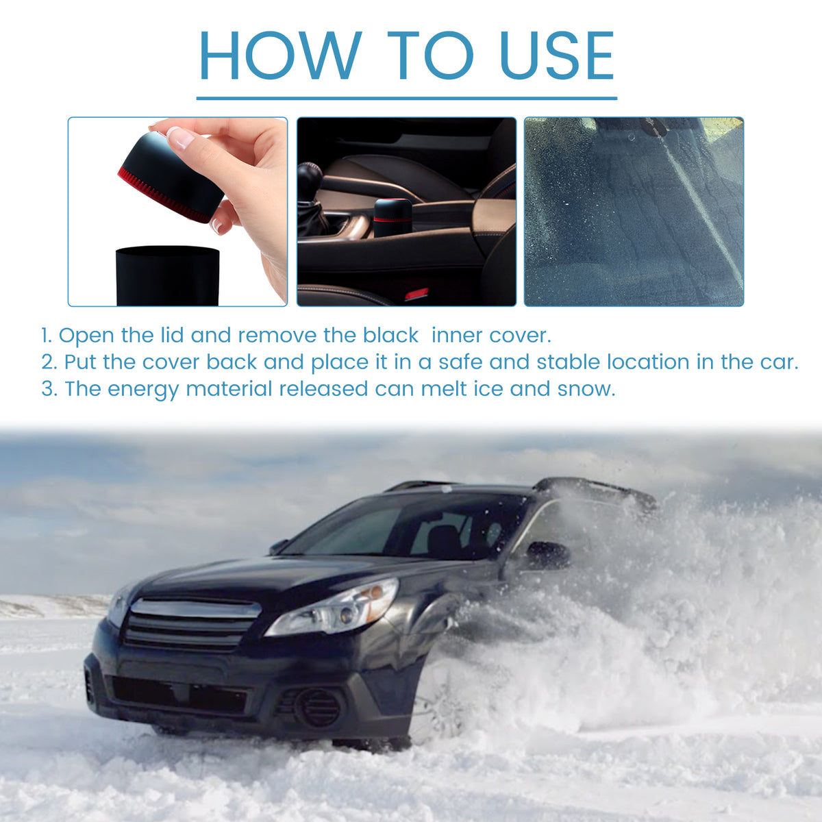 Snow Remover, Car Windshield Defogging Deicing Quick Snow Melting Portable Heater