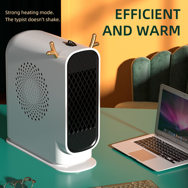Portable Easy Use Electric Heater Fan 500W Antlers Decoration