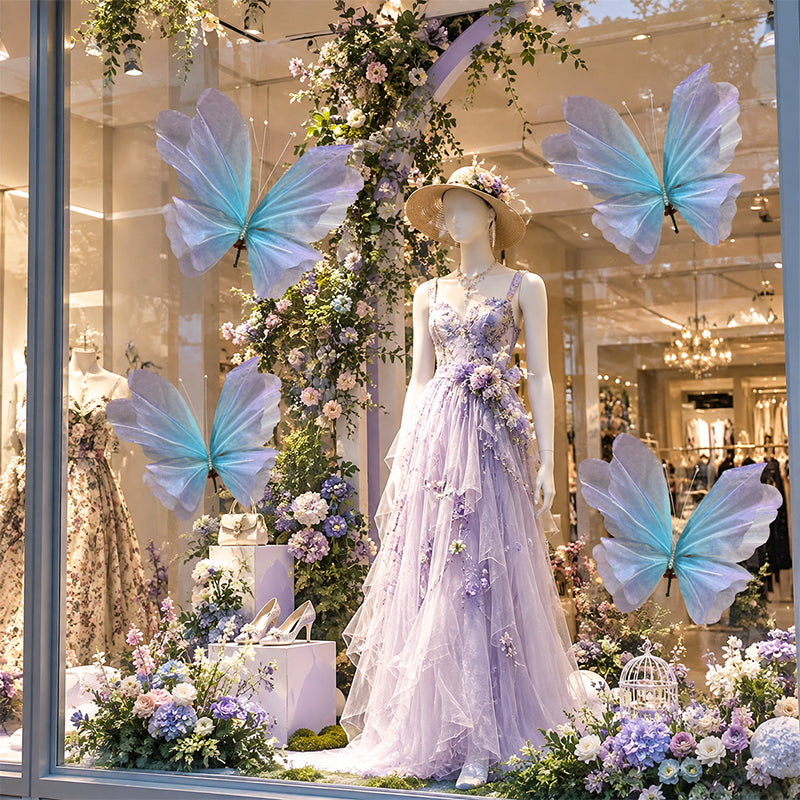 Large Satin Butterfly – Artificial Ceiling Hanging Decor for Weddings, Stage, Parties, and Event Centerpieces